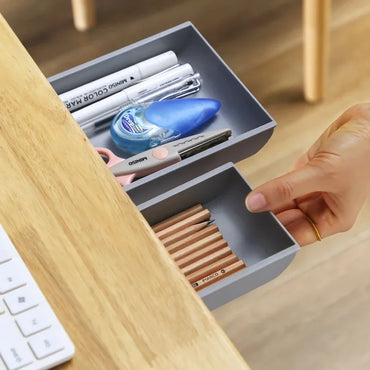 Self Stick Pencil Tray Desk Table Storage Drawer Organizer Box Under Desk Stand Self-adhesive Under-drawer Storage