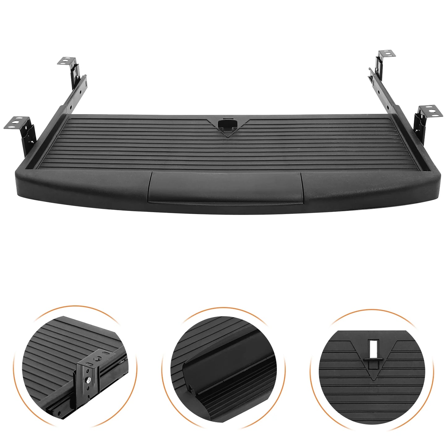 2 Pcs Adjustable Under Desk Keyboard Tray & Mouse Platform