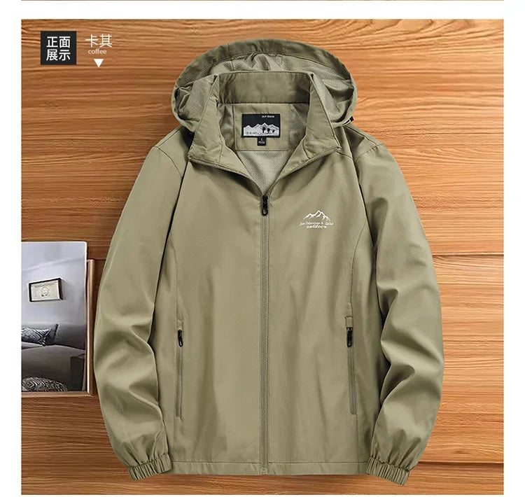 Men’s Hooded Windbreaker Jacket – Autumn Winter Casual Coat