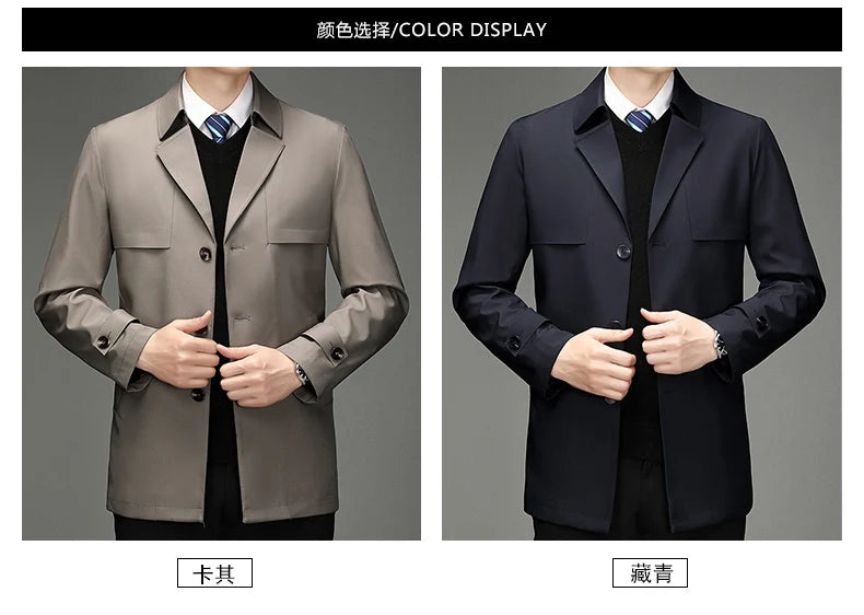 Trench Coat – Business Casual Single Breasted Jacket
