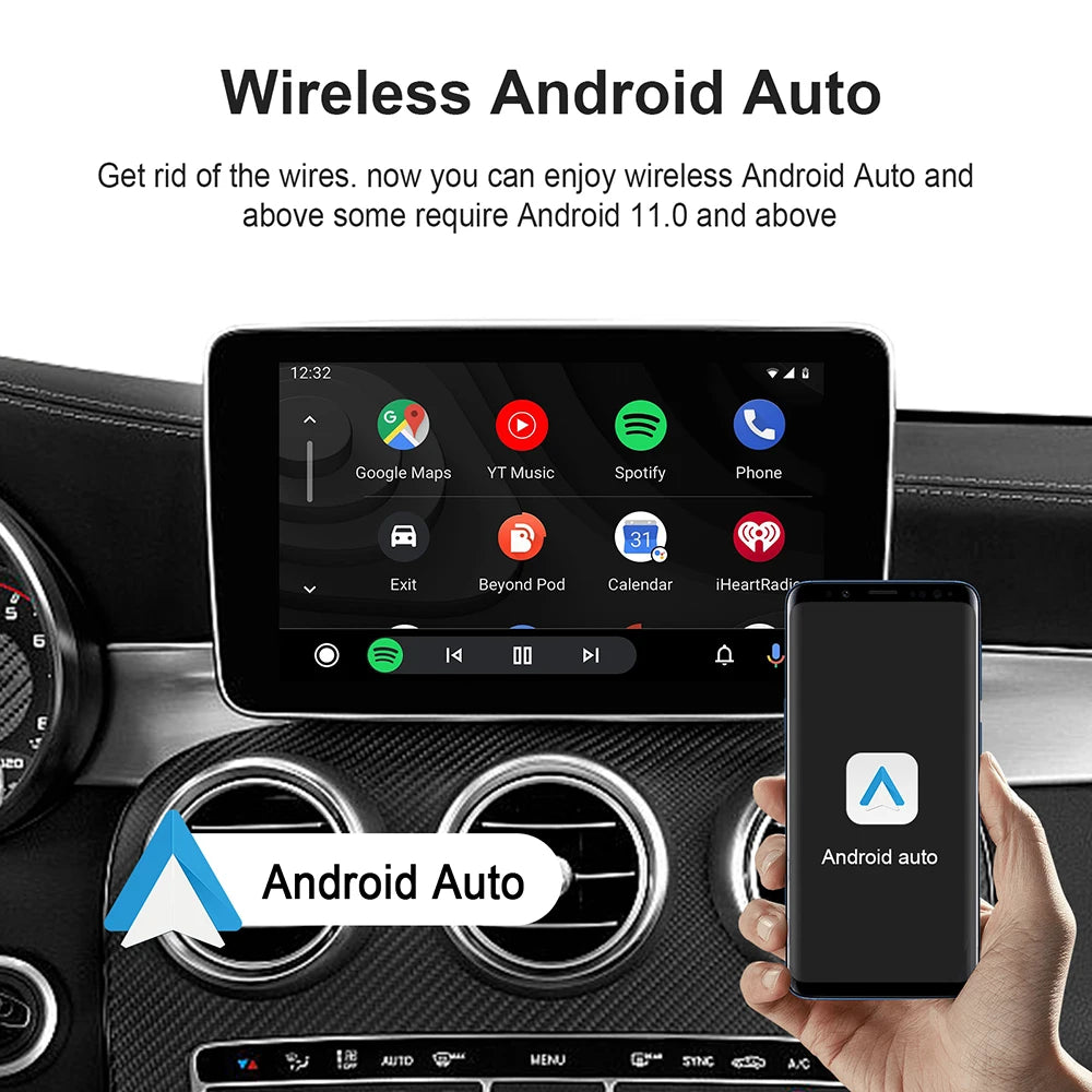 Smart CarPlay AI Box – Android 13 Wireless Auto TV