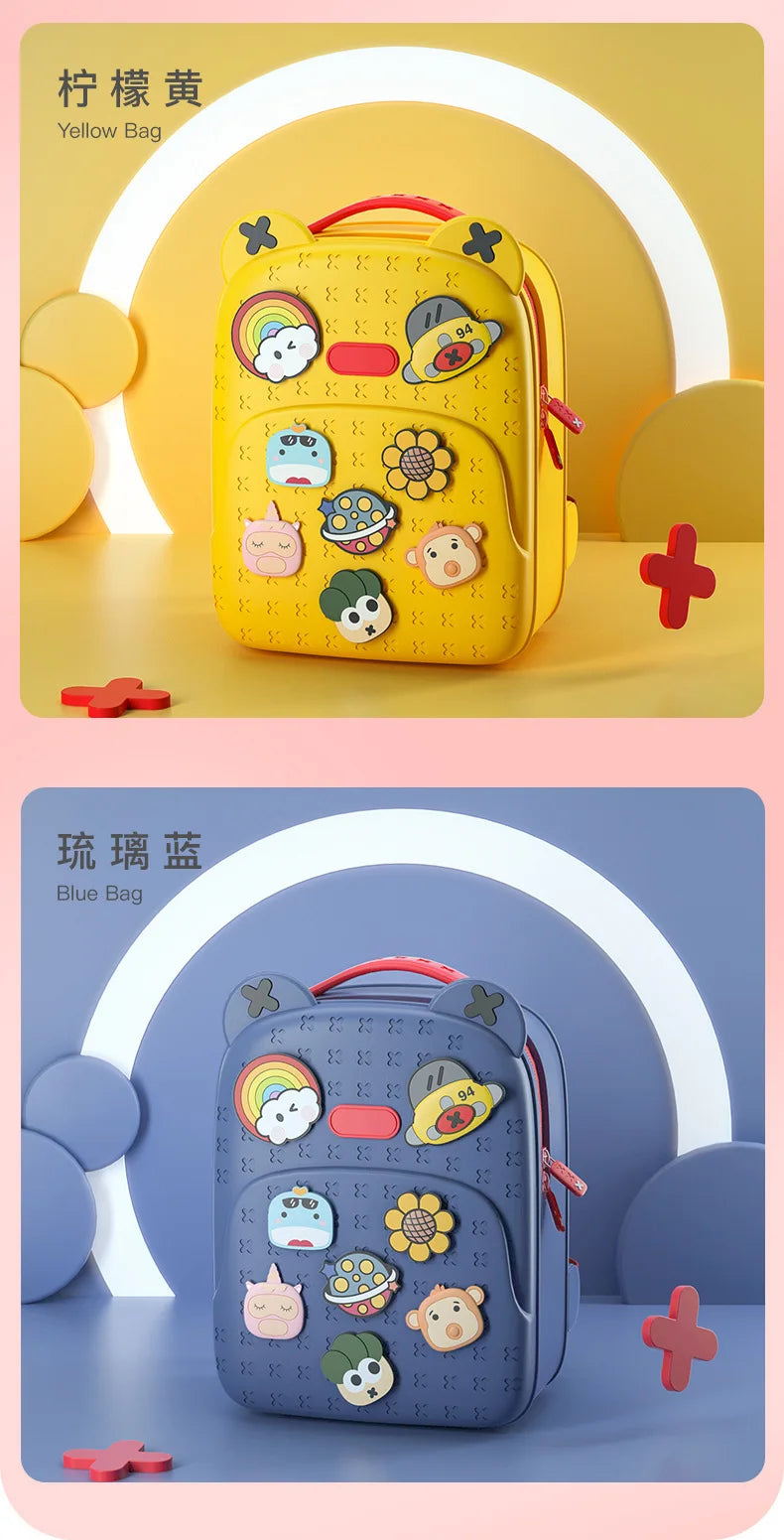 Fashion DIY Cartoon School Bags for Kids Boys Waterproof Children School Backpacks for Girls Kindergarten Kawaii Book Bag Gift