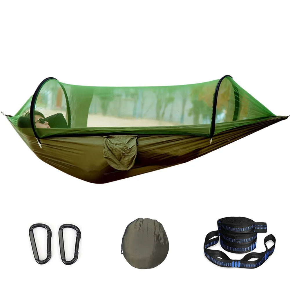 Two-Person Portable Camping Hammock with Straps & Belts