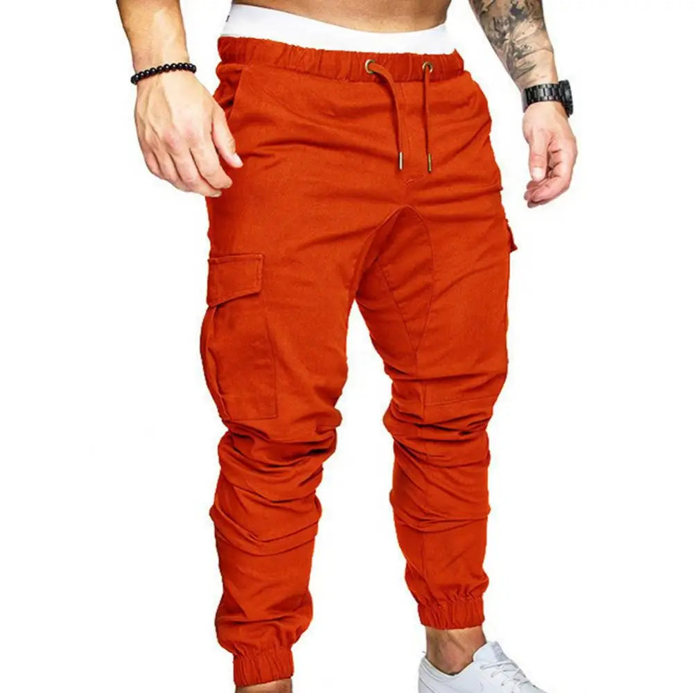 Men’s Cargo Pants with Pockets & Drawstring