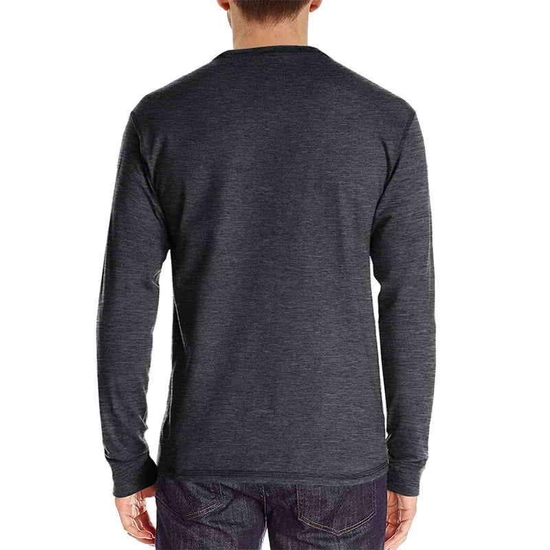 Men’s Casual Long Sleeve Elastic T-Shirt