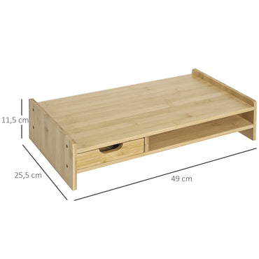 Bamboo Monitor Stand & Desktop Organizer