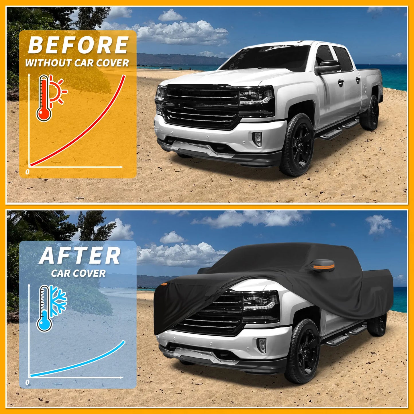 Waterproof Car Cover Chevy Silverado Sun & Rain Protection