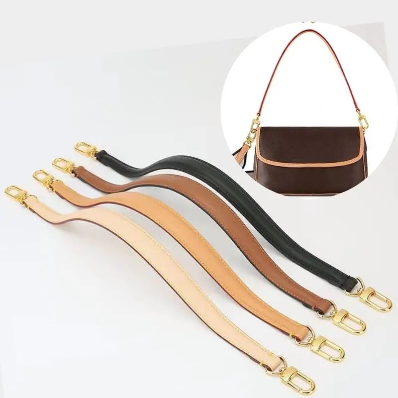 56cm Leather Bag Strap with Golden Buckle – Replacement Belt