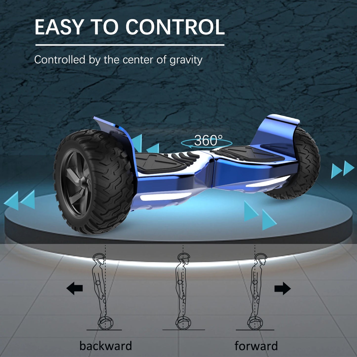 RCB Hoverboard 8.5" all terrain hoverboards, APP control, integrated LED Bluetooth with powerful motor, electric skateboard