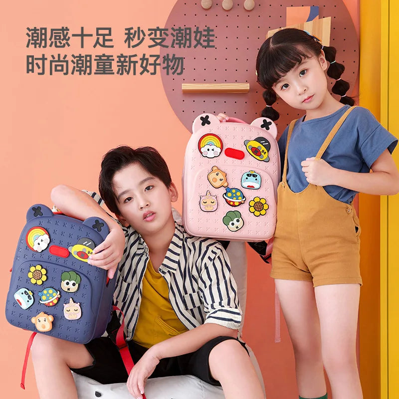 Fashion DIY Cartoon School Bags for Kids Boys Waterproof Children School Backpacks for Girls Kindergarten Kawaii Book Bag Gift