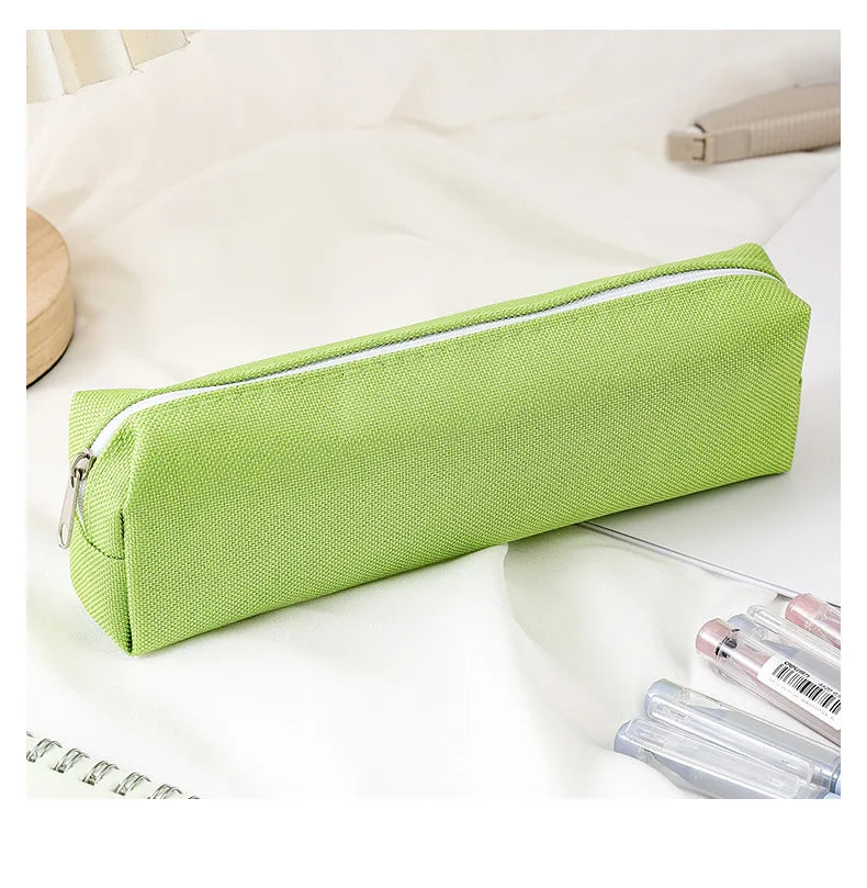 Simple Pencil Case School Supplies Pencil Cases Solid Color School Stationery Pencil Pouch Back To School