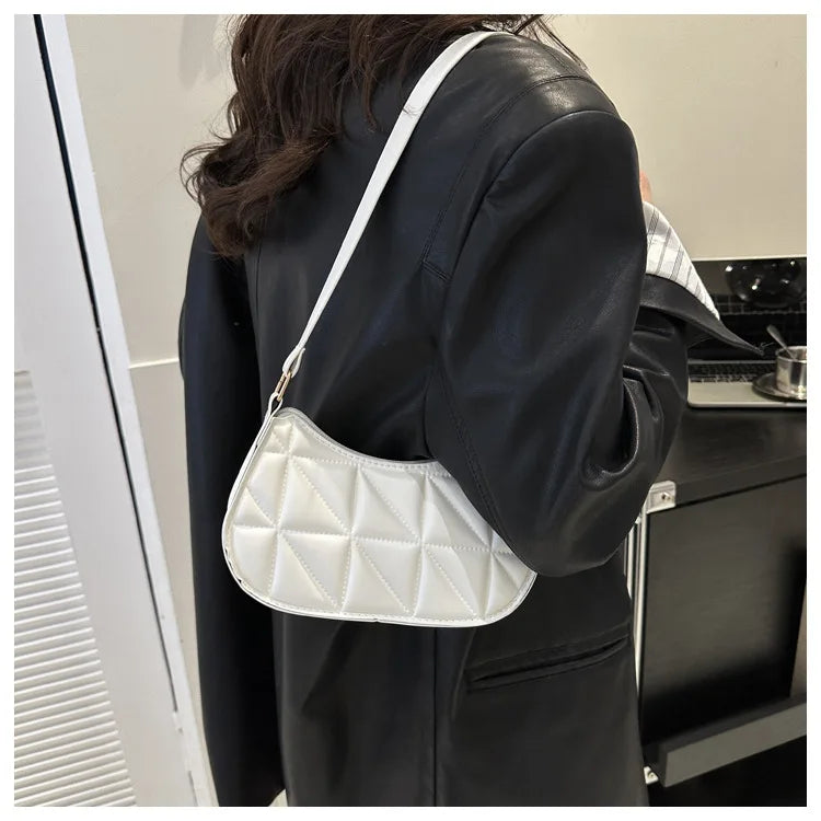Vintage Fashion Versatile New Women's Bags Solid Rhombic High-End Texture Simple Generous Temperament Crossbody Shoulder
