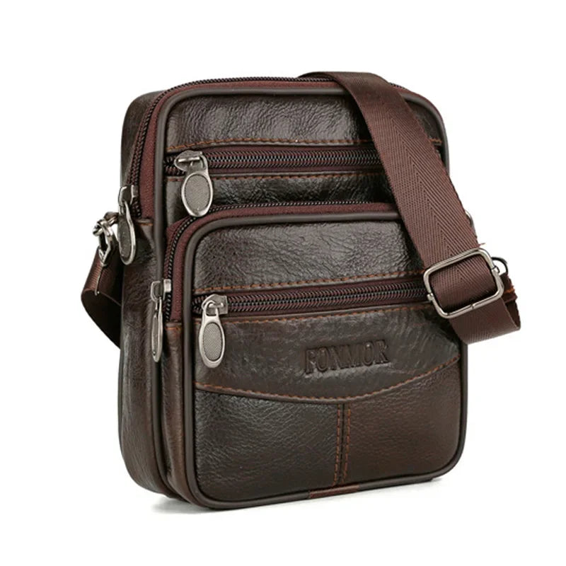 Retro Genuine Leather Men’s Crossbody Shoulder Belt Bag