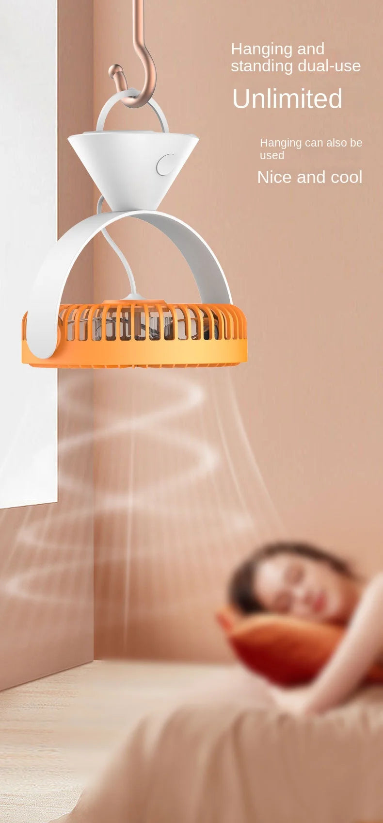 Xiaomi Desk Fan New Smart Home Portable Cooling Fan Can Hanging Upright Fan Usb Brushless Turbine Mini Portable Air Conditioner