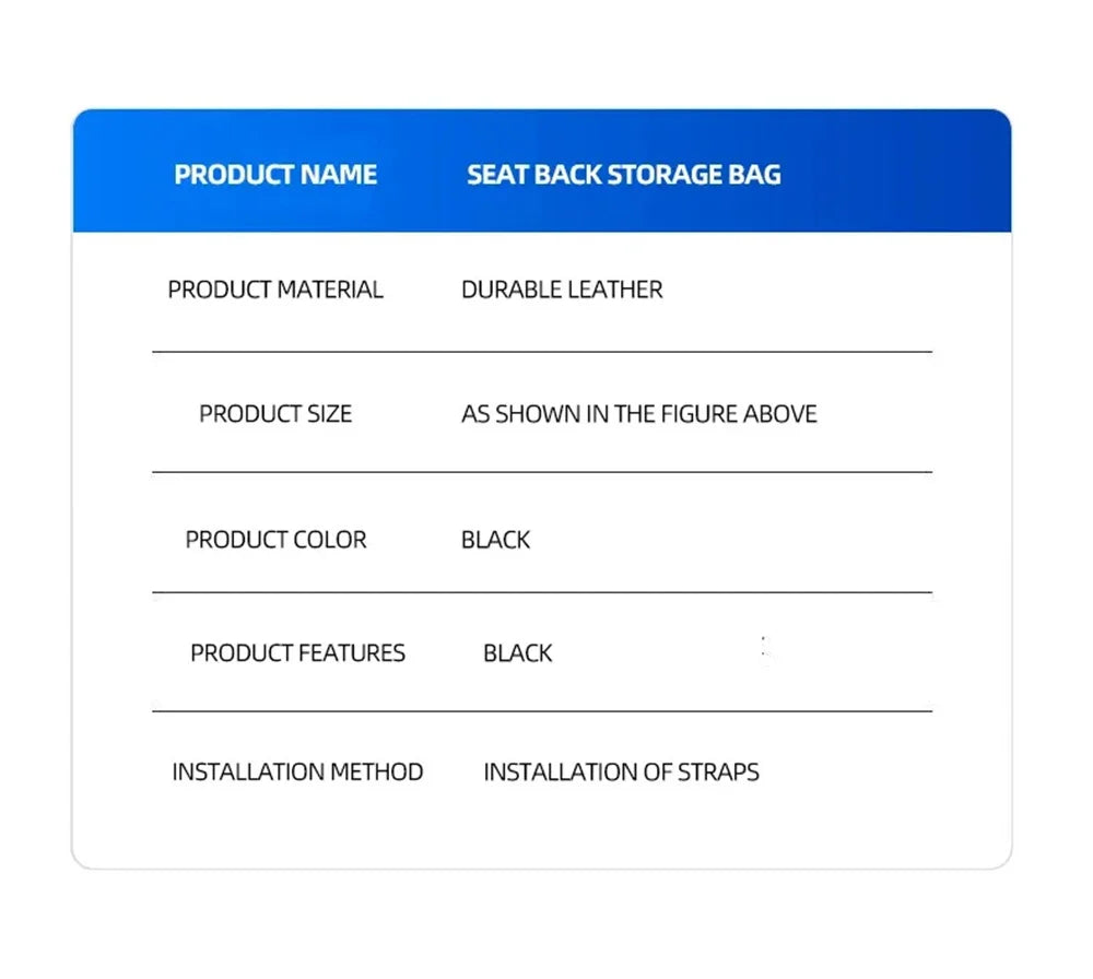 Leather Car Seat Storage Bag – Organizer & Garbage Holder