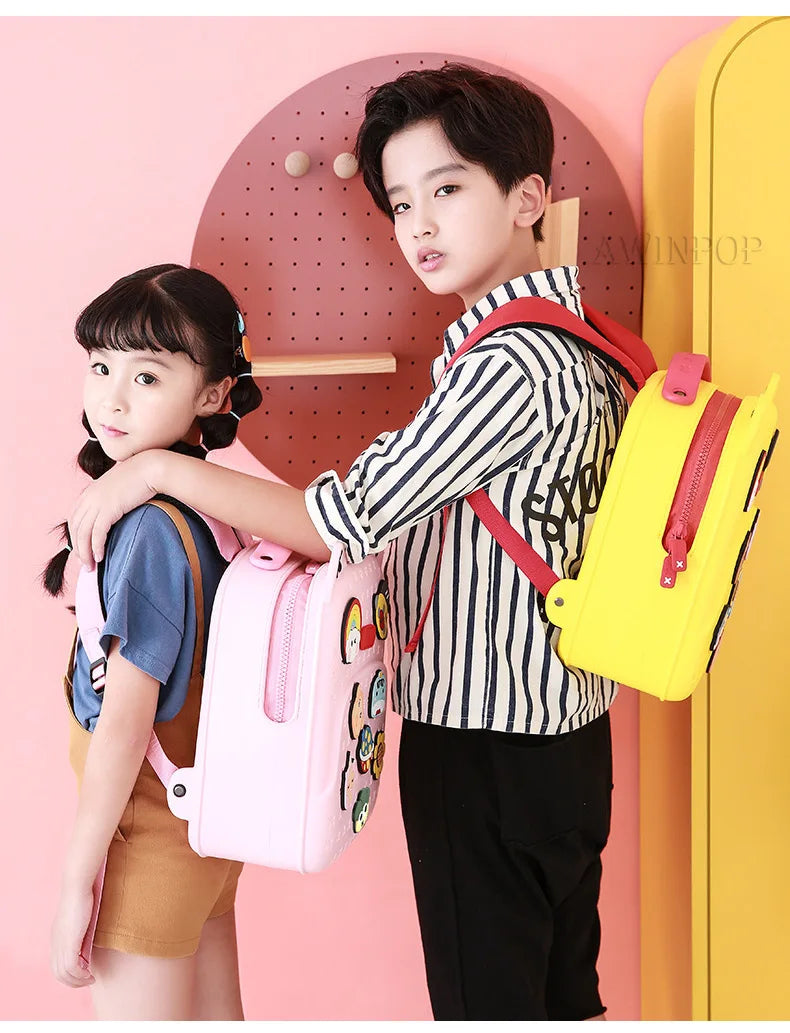 Fashion DIY Cartoon School Bags for Kids Boys Waterproof Children School Backpacks for Girls Kindergarten Kawaii Book Bag Gift