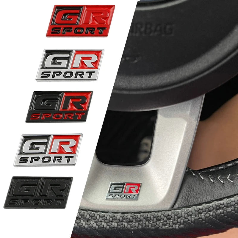 3D GR Sport Steering Wheel Metal Logo Badge Sticker