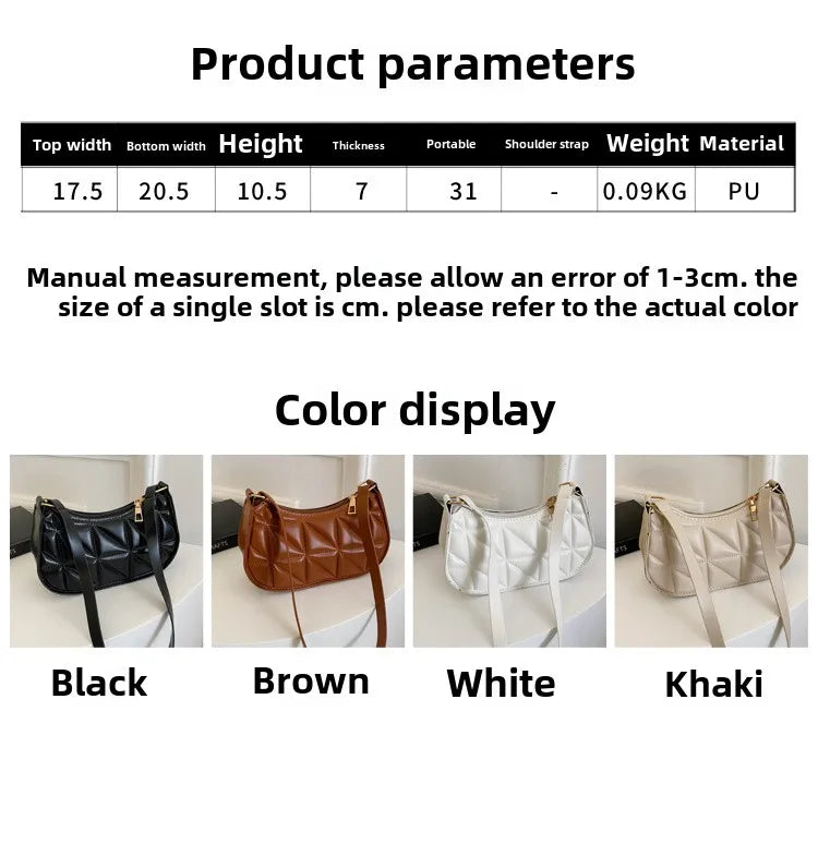 Vintage Fashion Versatile New Women's Bags Solid Rhombic High-End Texture Simple Generous Temperament Crossbody Shoulder