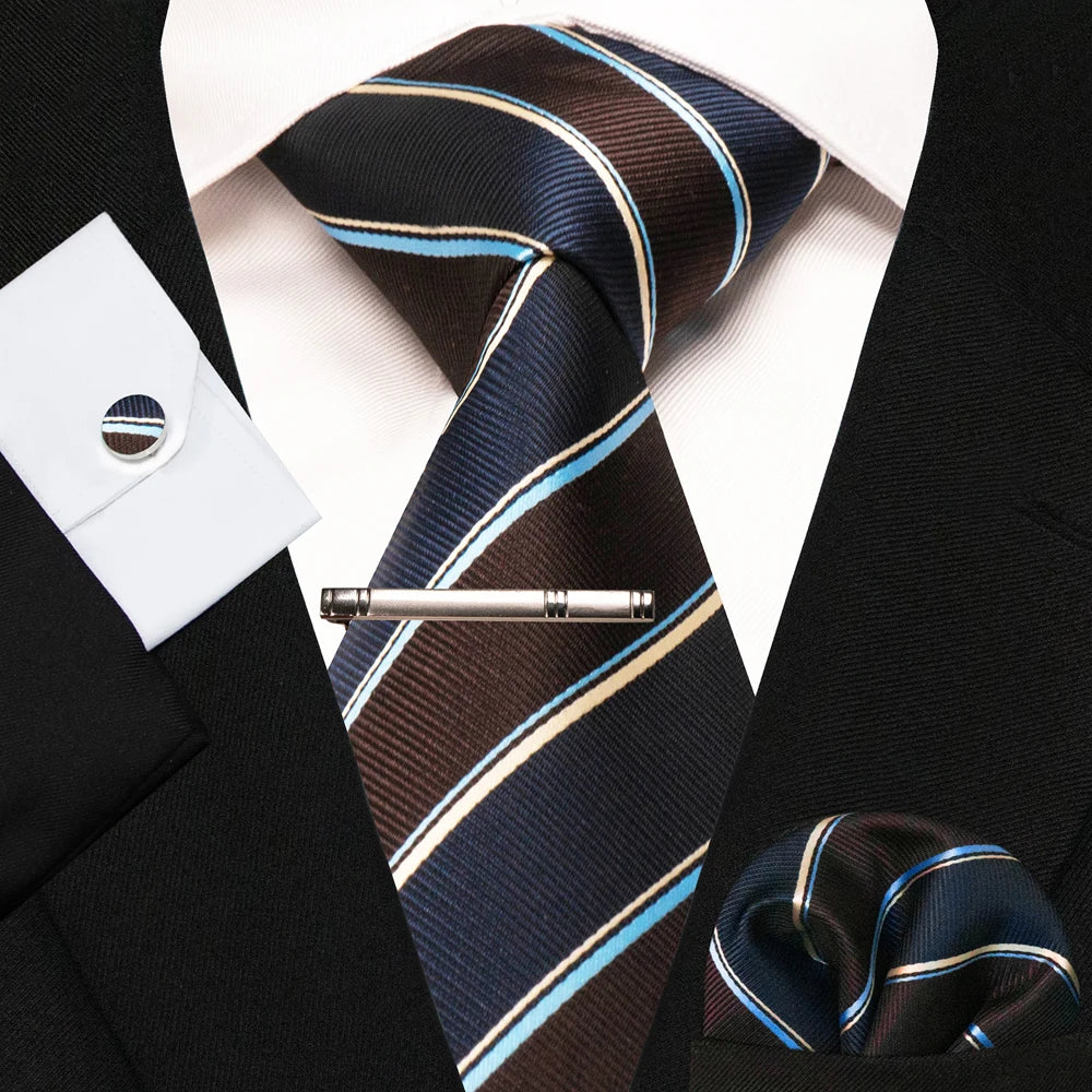 8cm Silk Men’s Tie Set with Pocket Square
