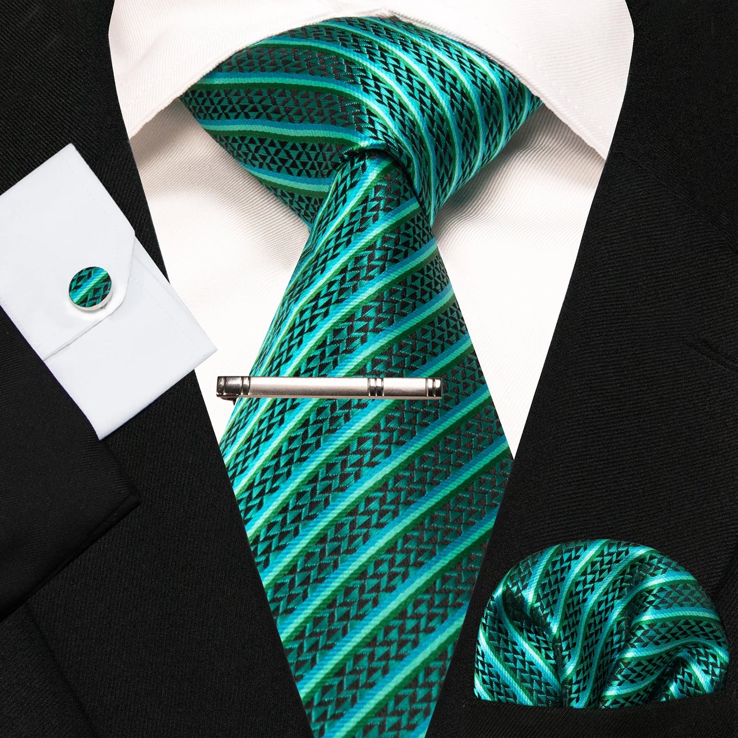 8cm Silk Men’s Tie Set with Pocket Square