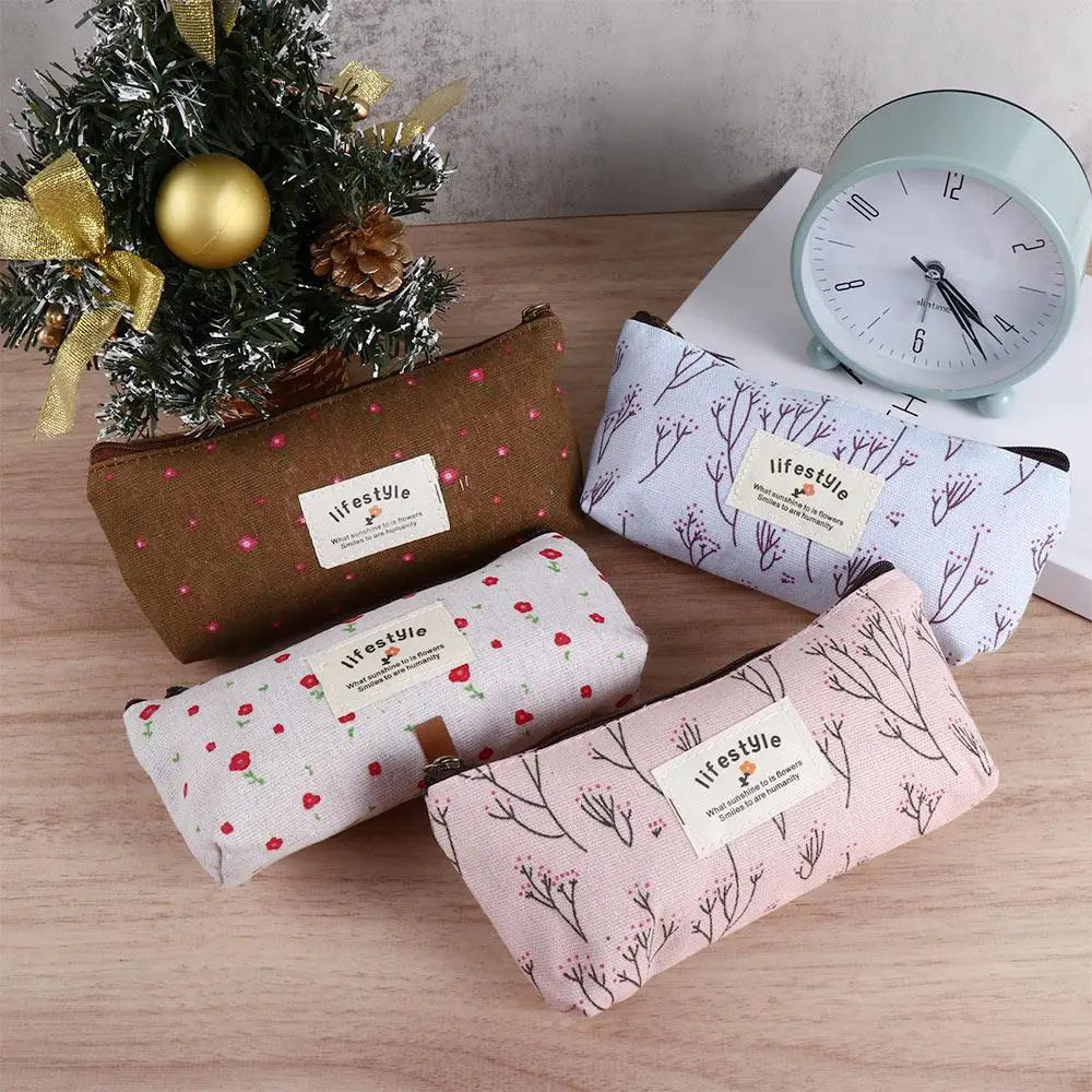 School Supplies Kawaii Fabric Student Makeup Bag Cosmetic Bag Pencil Bag Zipper Pouch Pencil Case Pen Bags