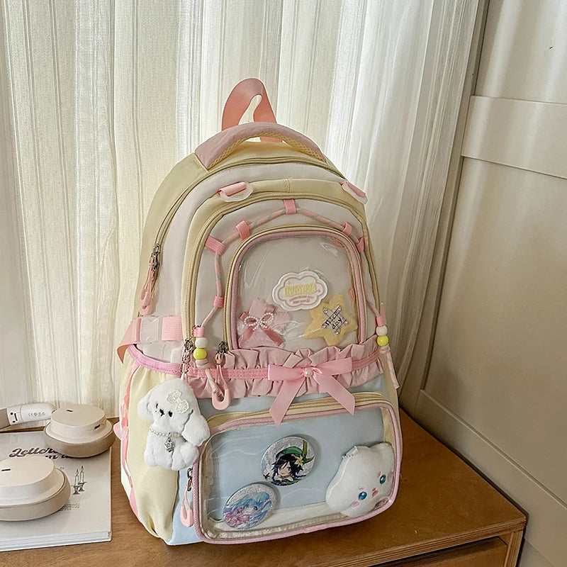 Large Capaci Children's School Bag Set for Girls Primary And Middle School Double oulder Bapa Sweet College Sle