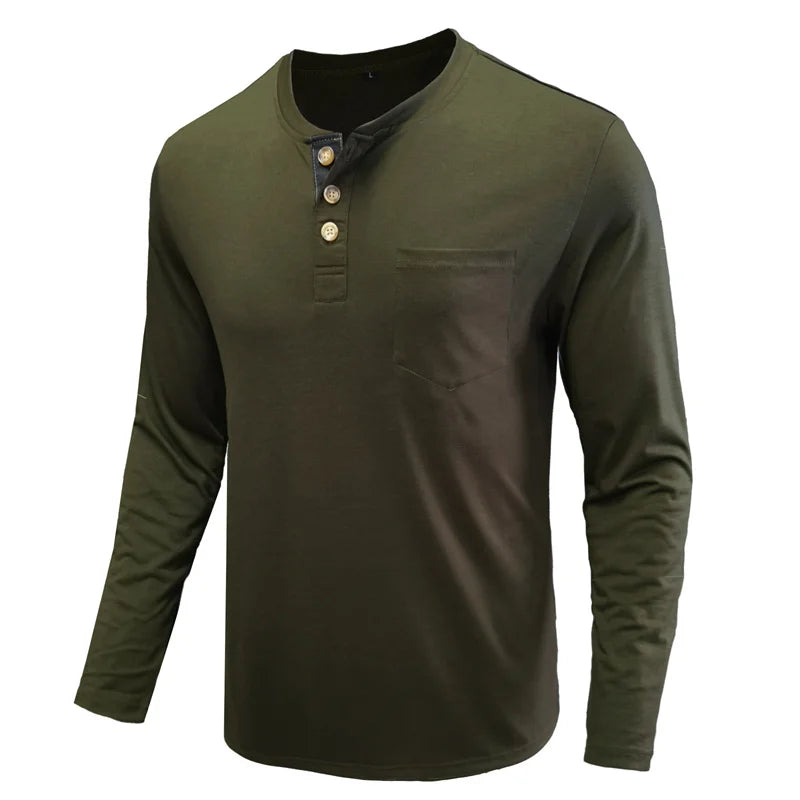 Men’s Casual Long Sleeve Elastic T-Shirt
