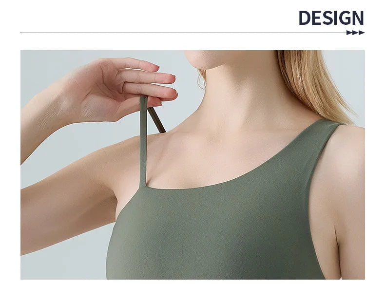 Sports Bra for Women, Shock-absorbing and Anti Sagging Bra, Worn Externally with Chest Cushion, Sloping Shoulder, Fitness Dance