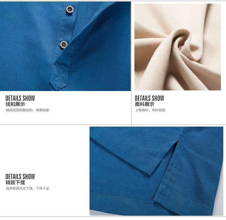 Men’s Mandarin Collar Long Sleeve T-Shirt