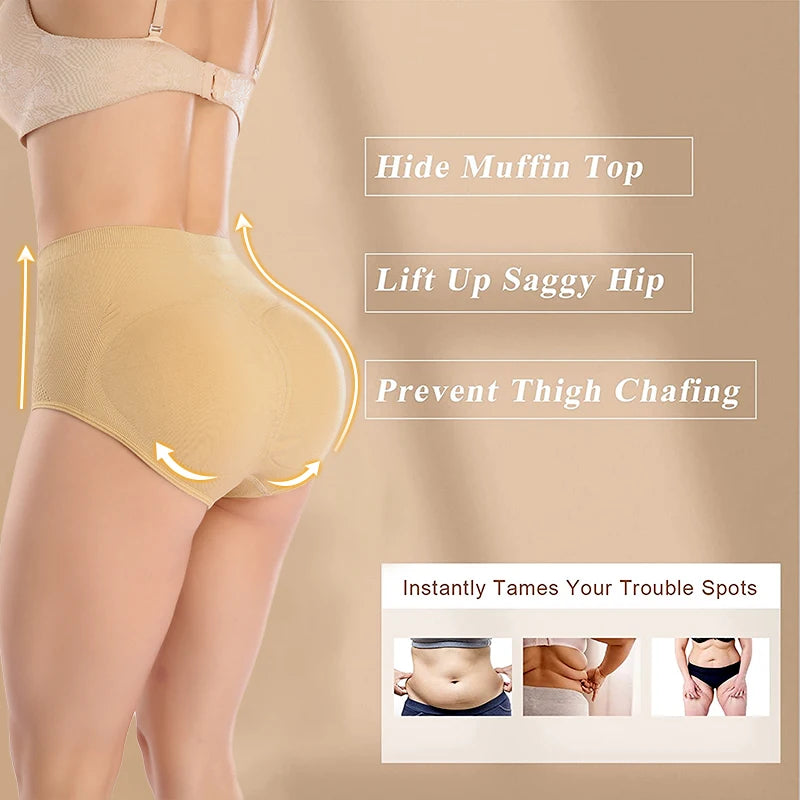 Women Shapewear Waist Trainer Seamless Butt Lifter Padded Butt Hip Enhancer Body Shaper Brief Panties Underwear Tummy Control