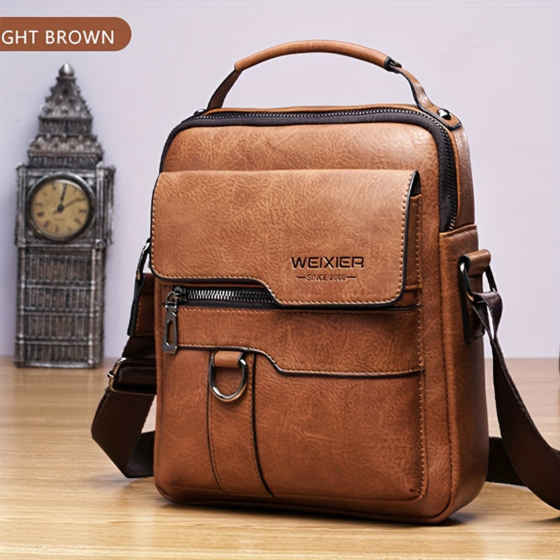 Men’s Vintage Crossbody Bag – Adjustable Strap Shoulder Bag