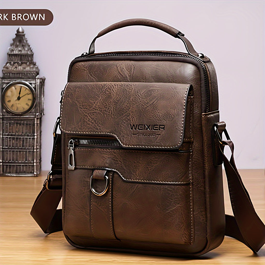 Men’s Vintage Crossbody Bag – Adjustable Strap Shoulder Bag