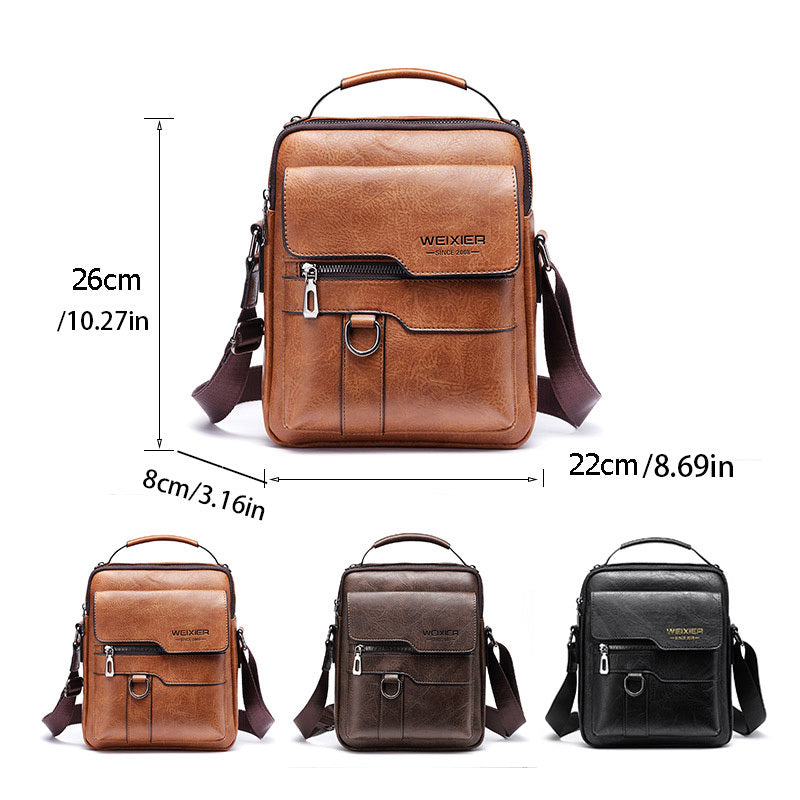 Men’s Vintage Crossbody Bag – Adjustable Strap Shoulder Bag