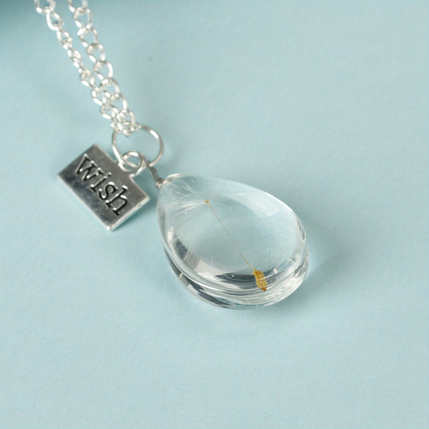 Dandelion Crystal Pendant Necklace – Double-Sided 25mm