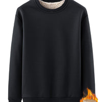 Men’s Solid Color Crew Neck Sweatshirt – Autumn & Winter