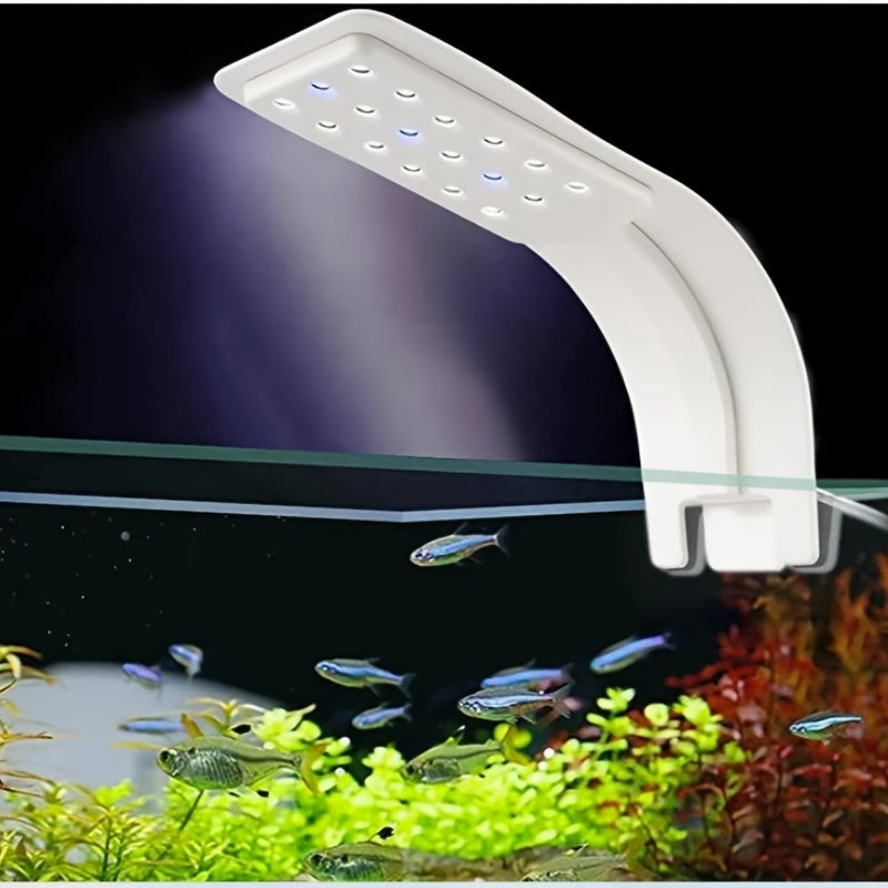 Radiant Aquarium LED Light - Clip-On White & Blue LEDs for Breathtaking Aquascape and Thriving Fish & Plant Life