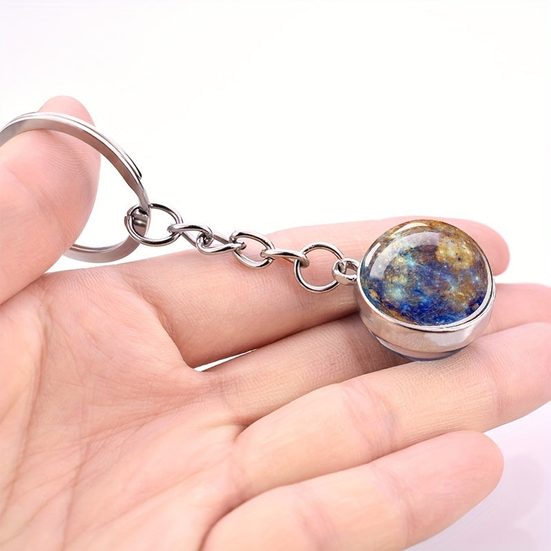 Solar System Planets Keychain - Metal Moon Phase Charm with 8 Planet Designs, Celestial-Themed Gift for Anniversaries, Keys, Wallets & Bags, Celestial Keychain | Metallic Finish | Metal Construction