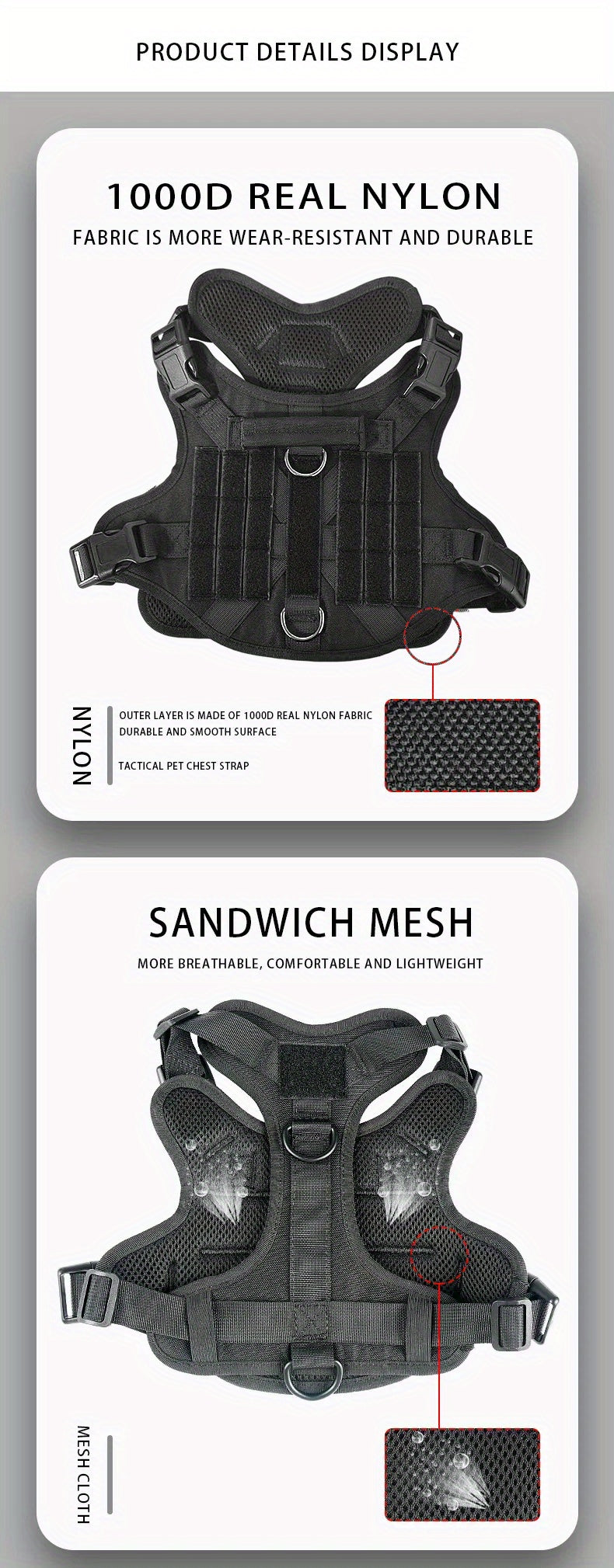 Heavy Duty Adjustable Dog Harness with Handle