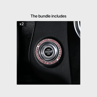 Zinc Alloy Ignition Button Cover with Sparkle Effect - "START STOP" Design, Plated, Easy Installation, Fits Most Vehicles, Ignition System Upgrade | Sparkling Button Cover | Glossy Finis