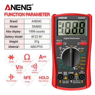 ANENG DM850 Auto Digital Multimeter AC/DC Voltage Tester