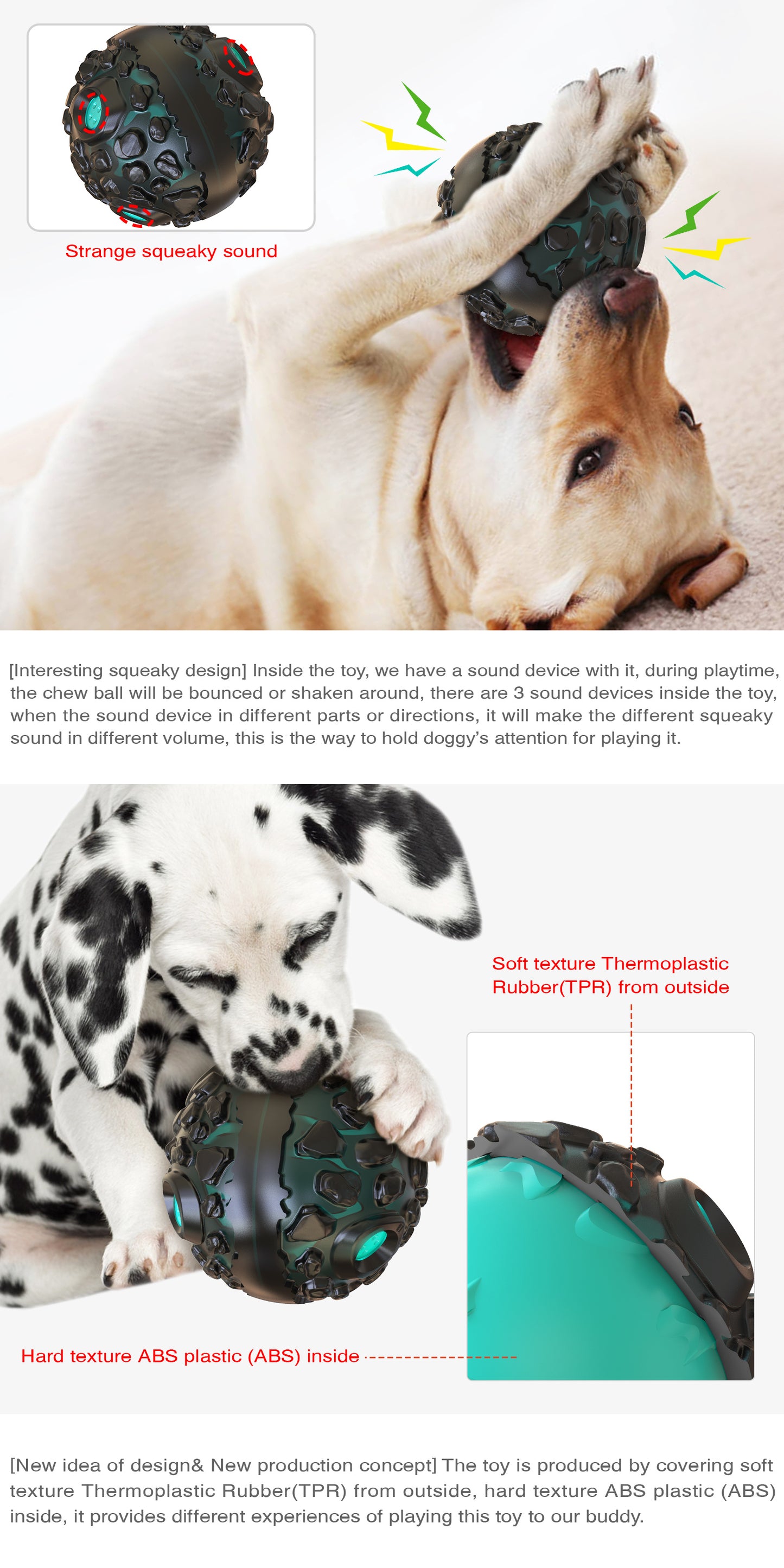 Interactive Meteorite Dog Toy with Sound & Molar Cleaning