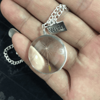 Dandelion Crystal Pendant Necklace – Double-Sided 25mm