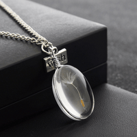 Dandelion Crystal Pendant Necklace – Double-Sided 25mm