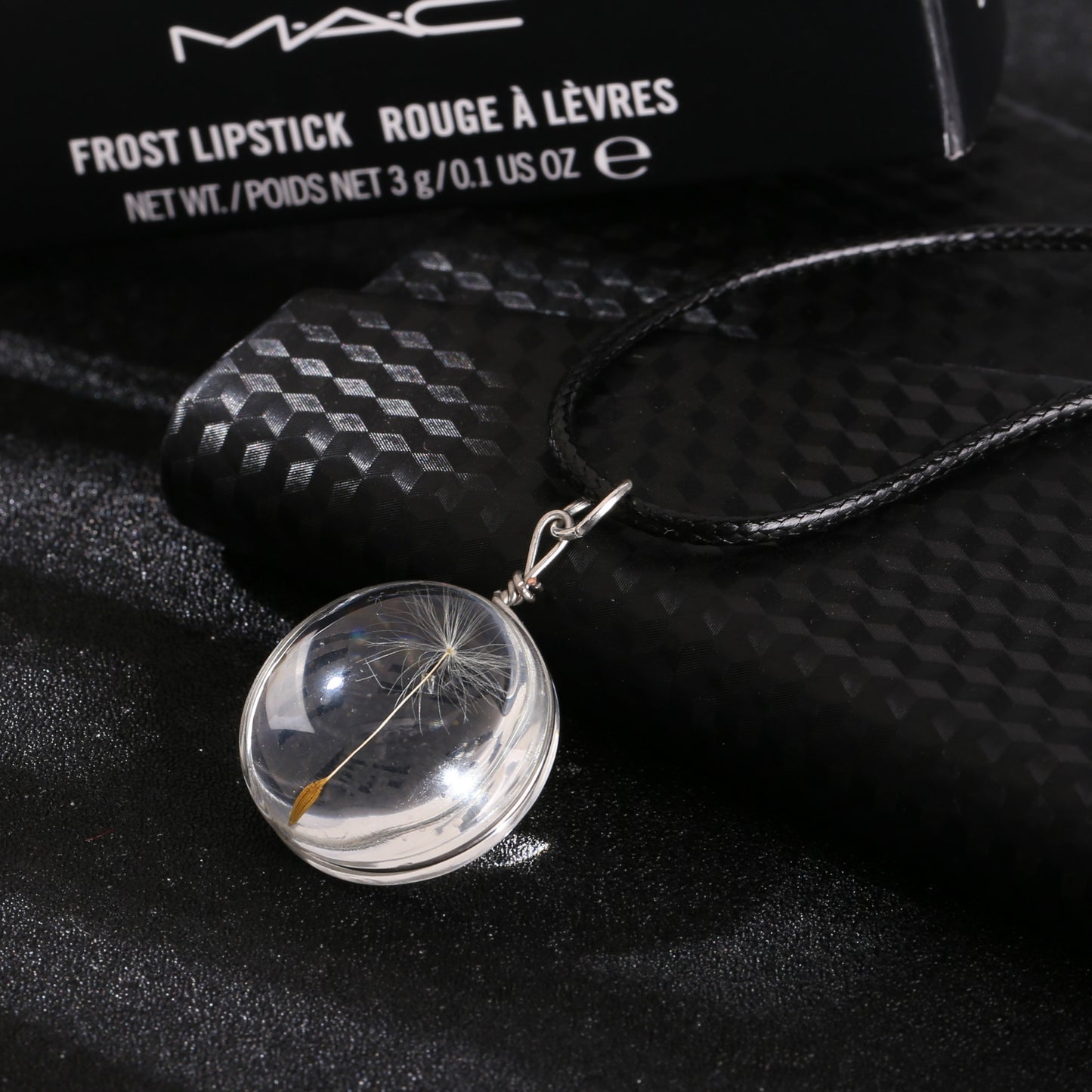 Dandelion Crystal Pendant Necklace – Double-Sided 25mm