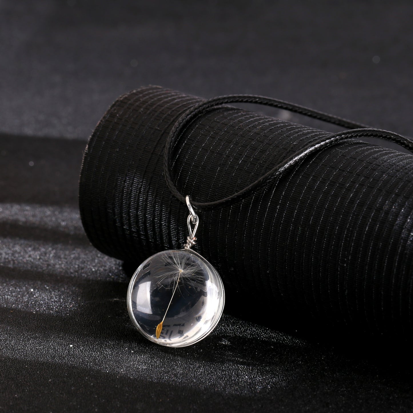 Dandelion Crystal Pendant Necklace – Double-Sided 25mm