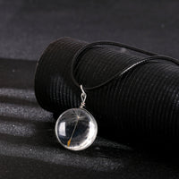 Dandelion Crystal Pendant Necklace – Double-Sided 25mm