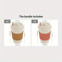 Travel Mug: Reusable Portable Coffee Cup/Wheat Straw Fiber Plastic Cup For Restaurants/cafes Eid Al-Adha Mubarak