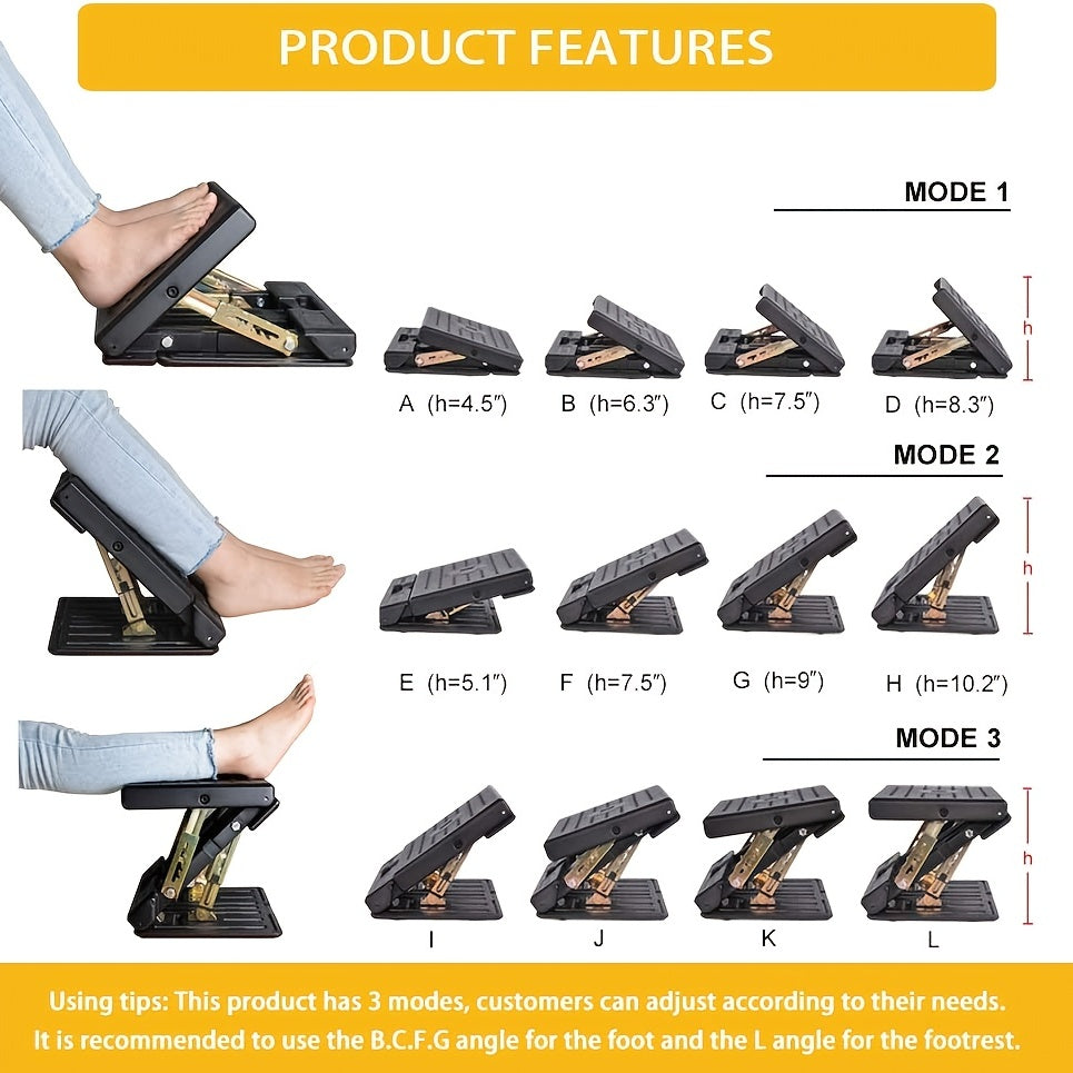 Ergonomic Adjustable Footrest – Height & Tilt