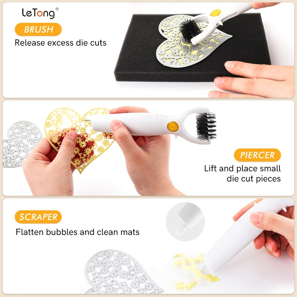 Letong 3-in-1 Die Brush Tool with Piercer & Scraper