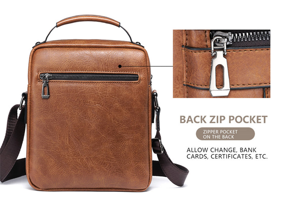 Men’s Vintage Crossbody Bag – Adjustable Strap Shoulder Bag